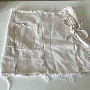 Mini wrap skirt, canvas material, swim coverup